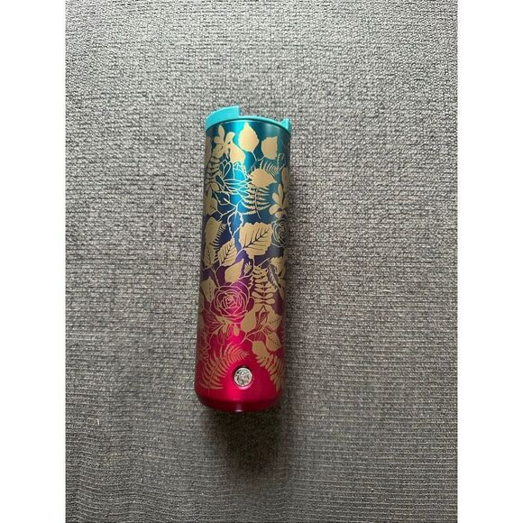 Starbucks Other - Starbucks Fall 202 Teal Berry Rose Insulated Stainless Steel Tumbler